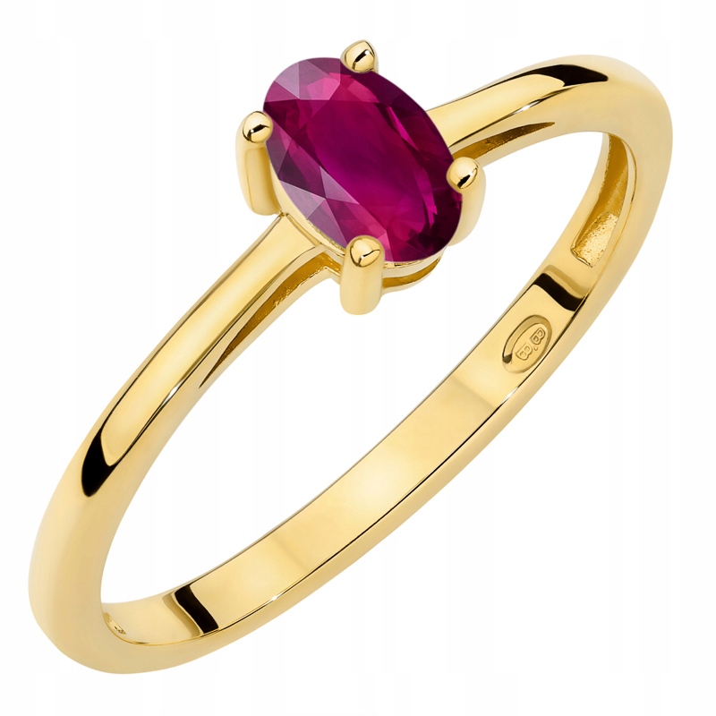 Zlatý Prstýnek ryzosti 585 s oválným rodolitem 0.40ct 14k