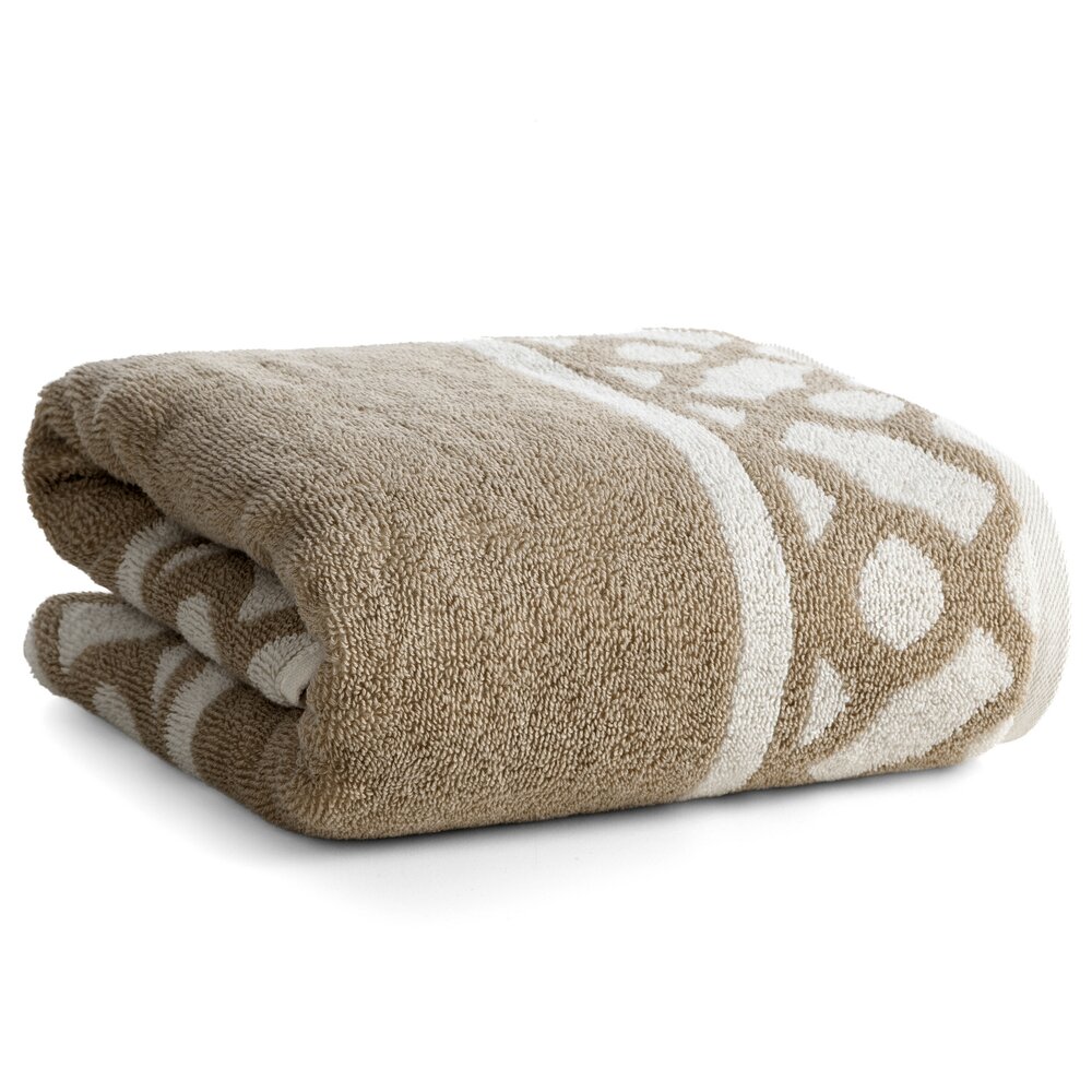 Koupací ručník 70X140 béžový s ozdobným vzorem