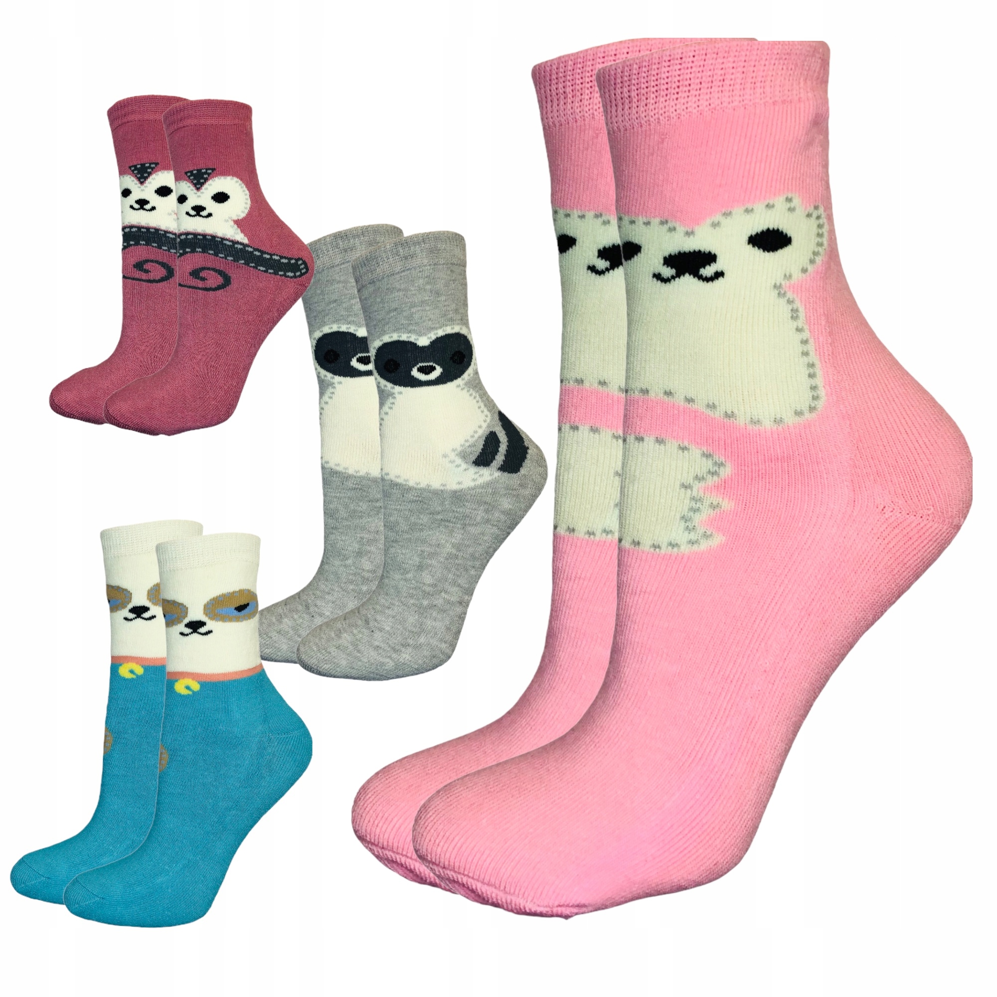 

4X Ciepłe Skarpety Dziecięce Dziewczęce Frotta