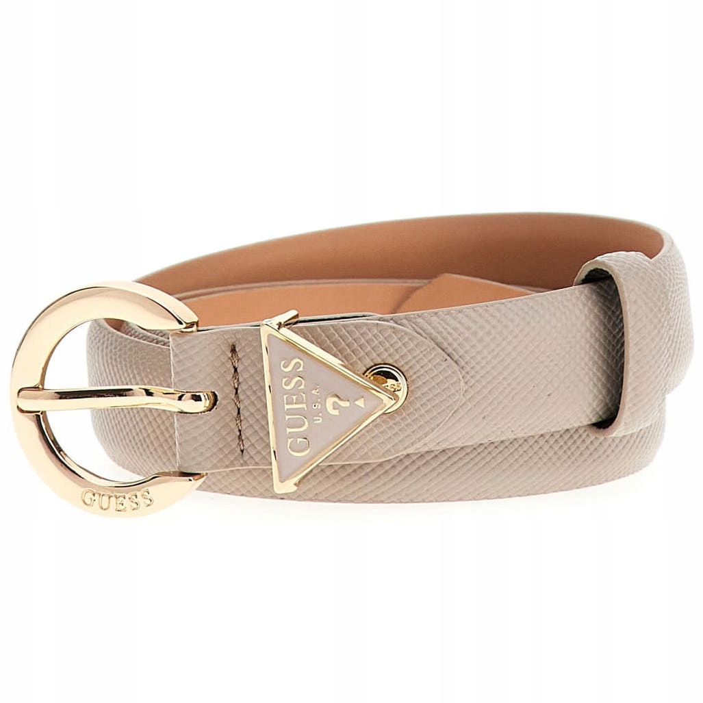 GUESS BEŻOWY DAMSKI PASEK DO SPODNI S