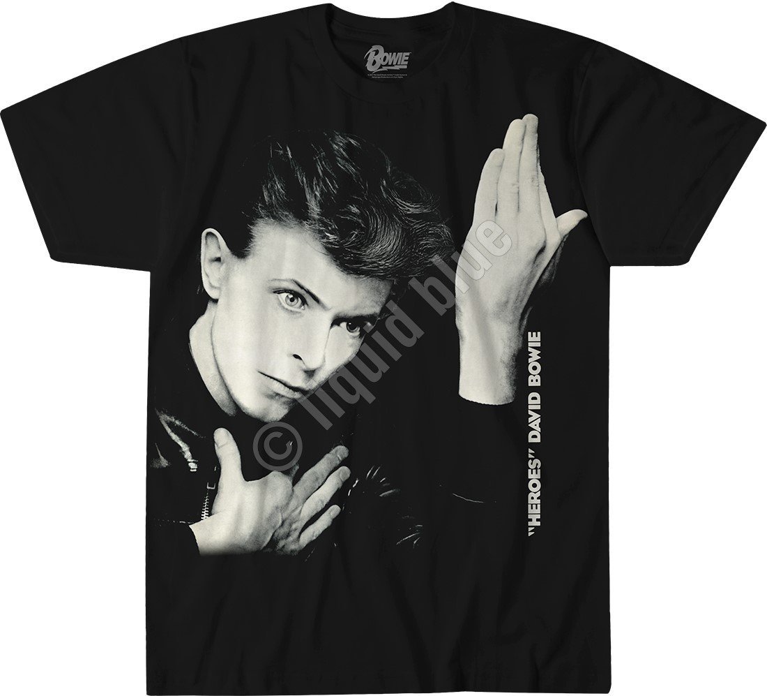 David Bowie Heroes Black Liquid Blue M