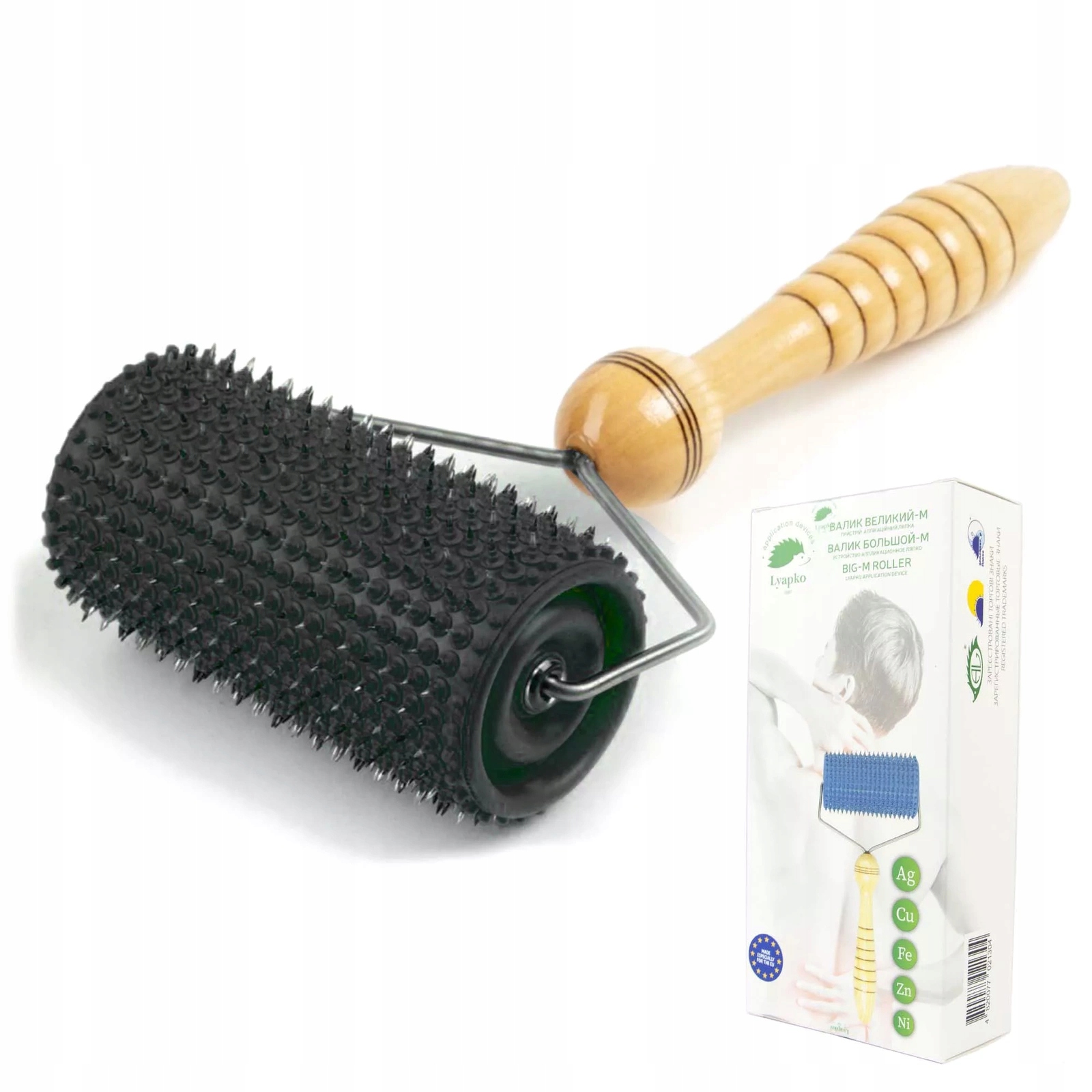 Wałek do Masażu Lyapko Masażer z Igłami Duży 5,0 Czarny