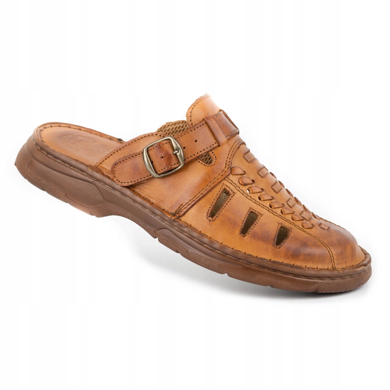Klapki Ortopedyczne Łukpol Skórzane Polskie 806 Brązowe 44