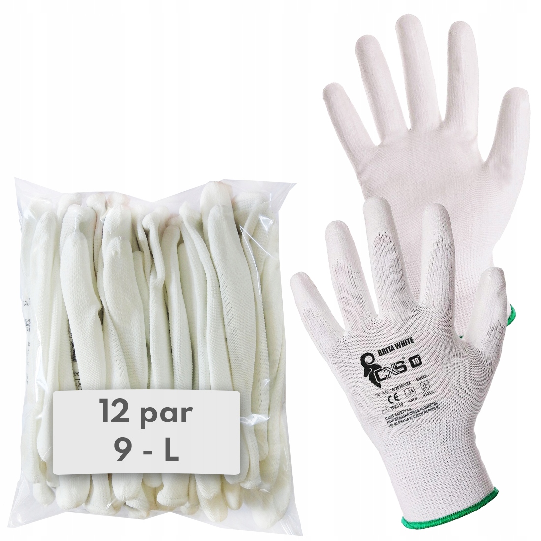

Cxs Brita Białe Rękawice Robocze 12 par r. 9
