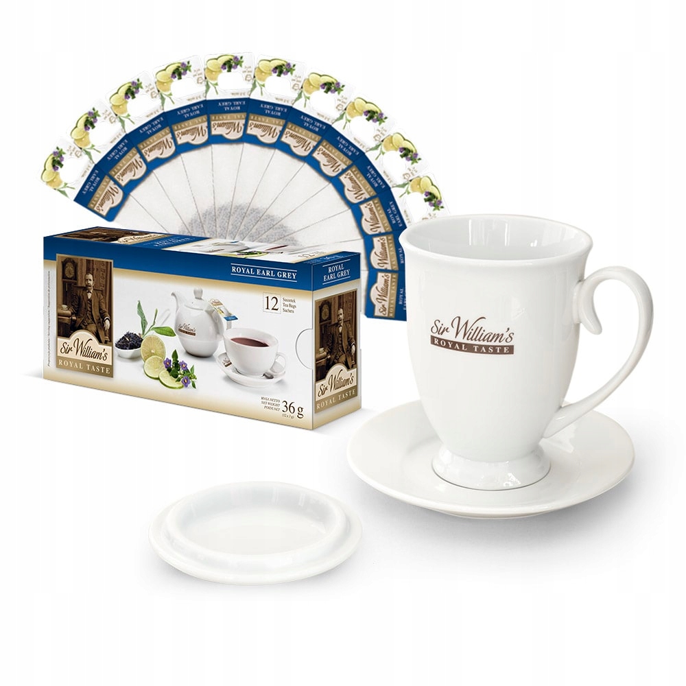 Čaj Earl Grey Sir William's 12 sáčků hrnek sada Royal Taste