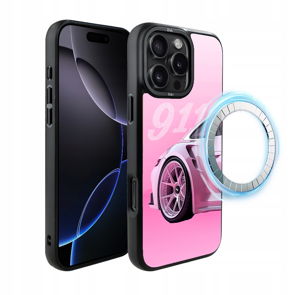 Pouzdro pro iPhone 16 Pro Ibizu DropGuard Matt s MagSafe, TechDrive, 911, růžové