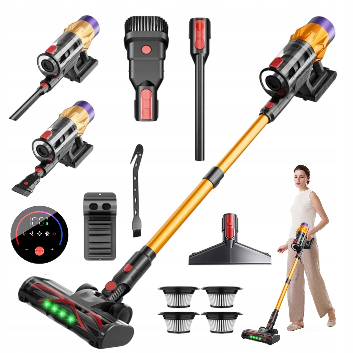 Vysavač Bezdrátový Vertikální Bezsáčkový Elektrokartáč 550W 3v1
