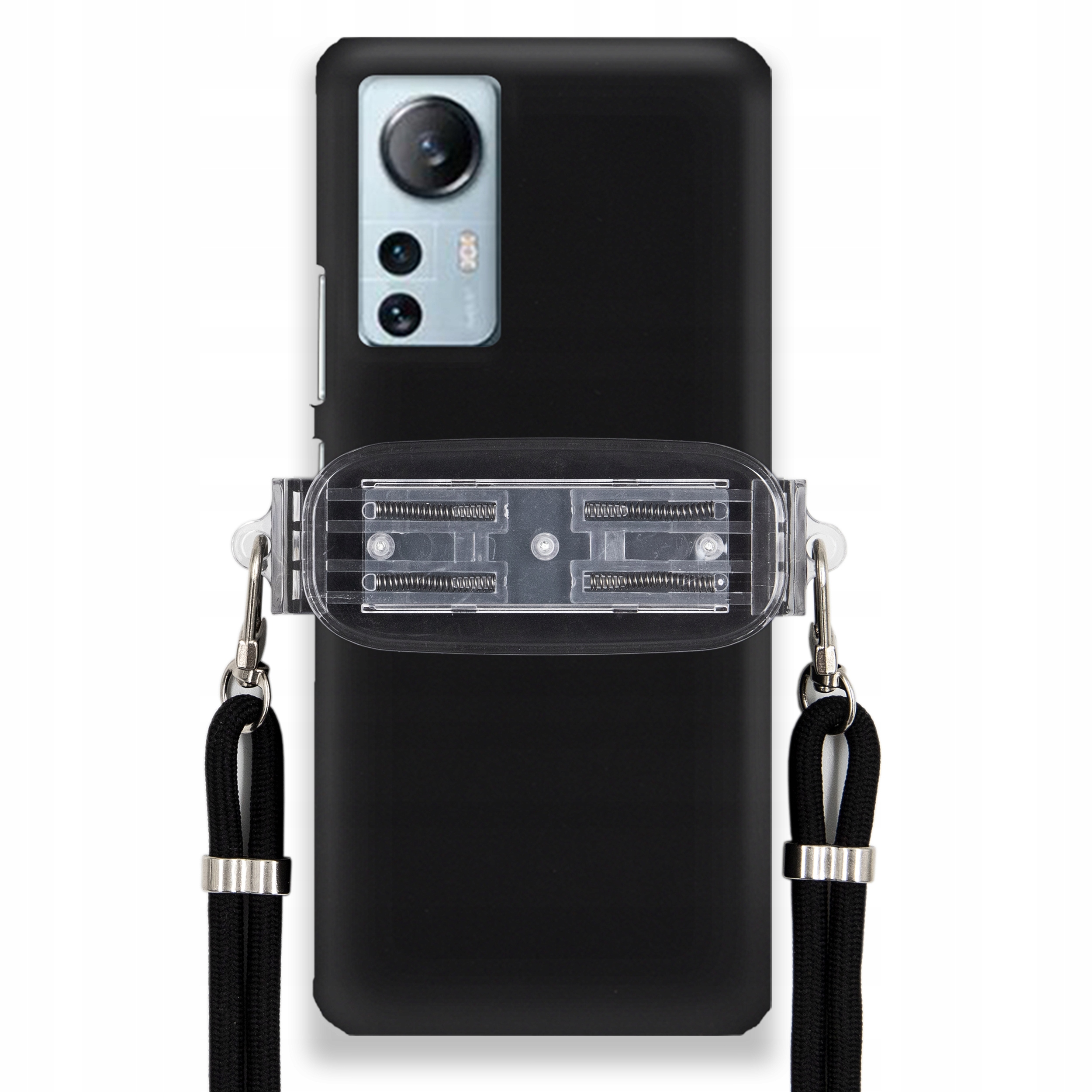 Pouzdro Pro Xiaomi 12 Lite Matné Černé Pouzdro Univerzální Držák Černá Šňůra