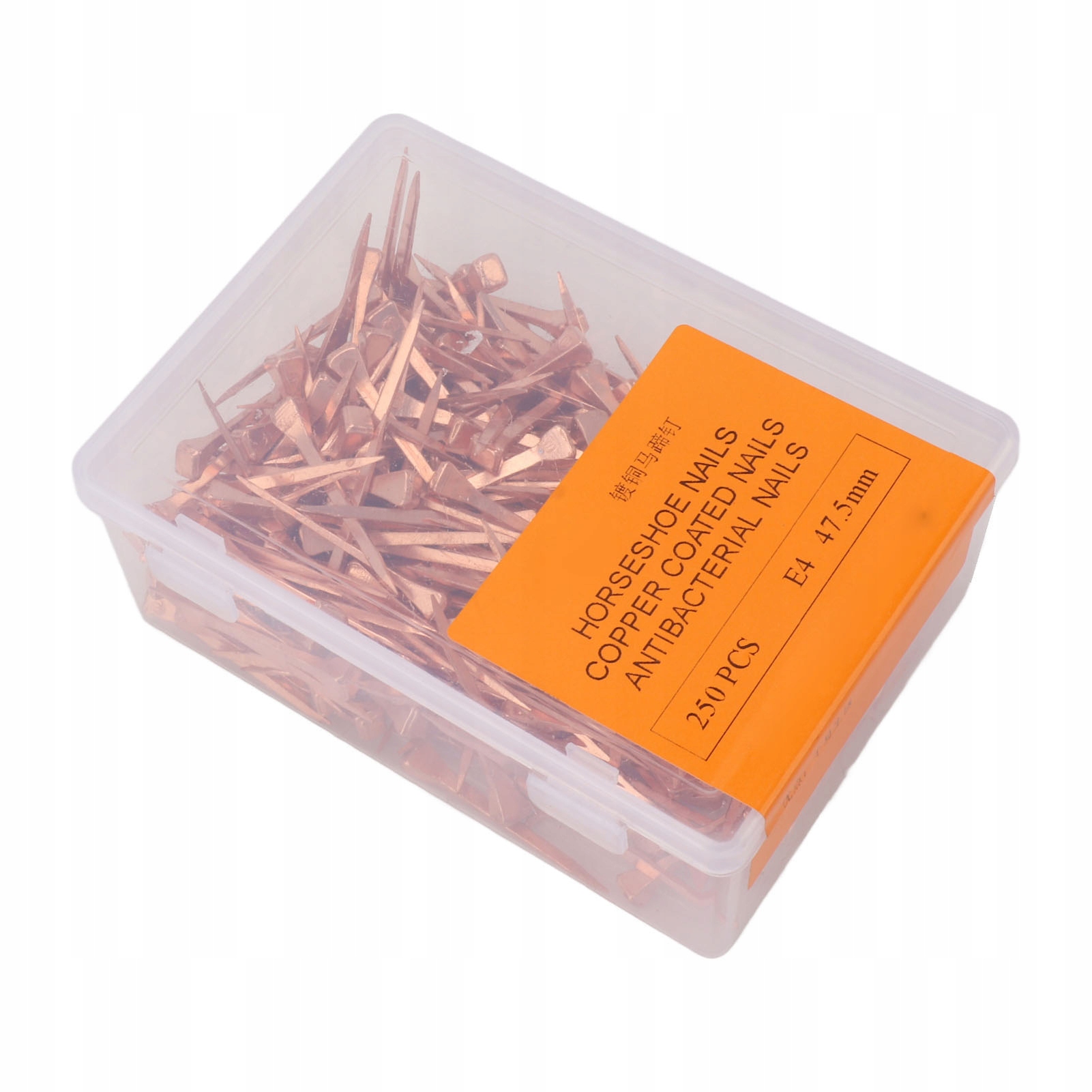 Levně Hřebíky podkovy, 250ks měděné hřebíky podkova s krabičkou