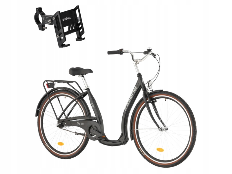 Rower miejski Indiana Moena S3B 28 cali Czarny Uchwyt na telefon