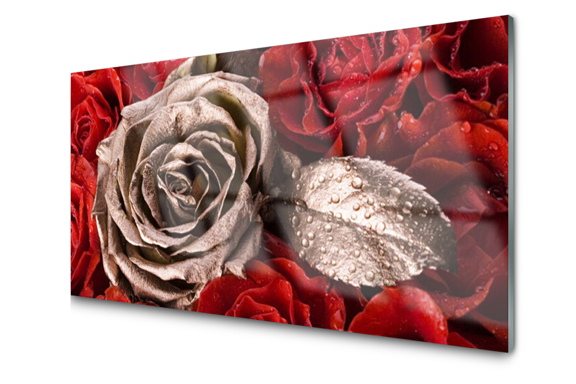 

Panel szklany dekor Róże Kwiaty 120x60 + Klej