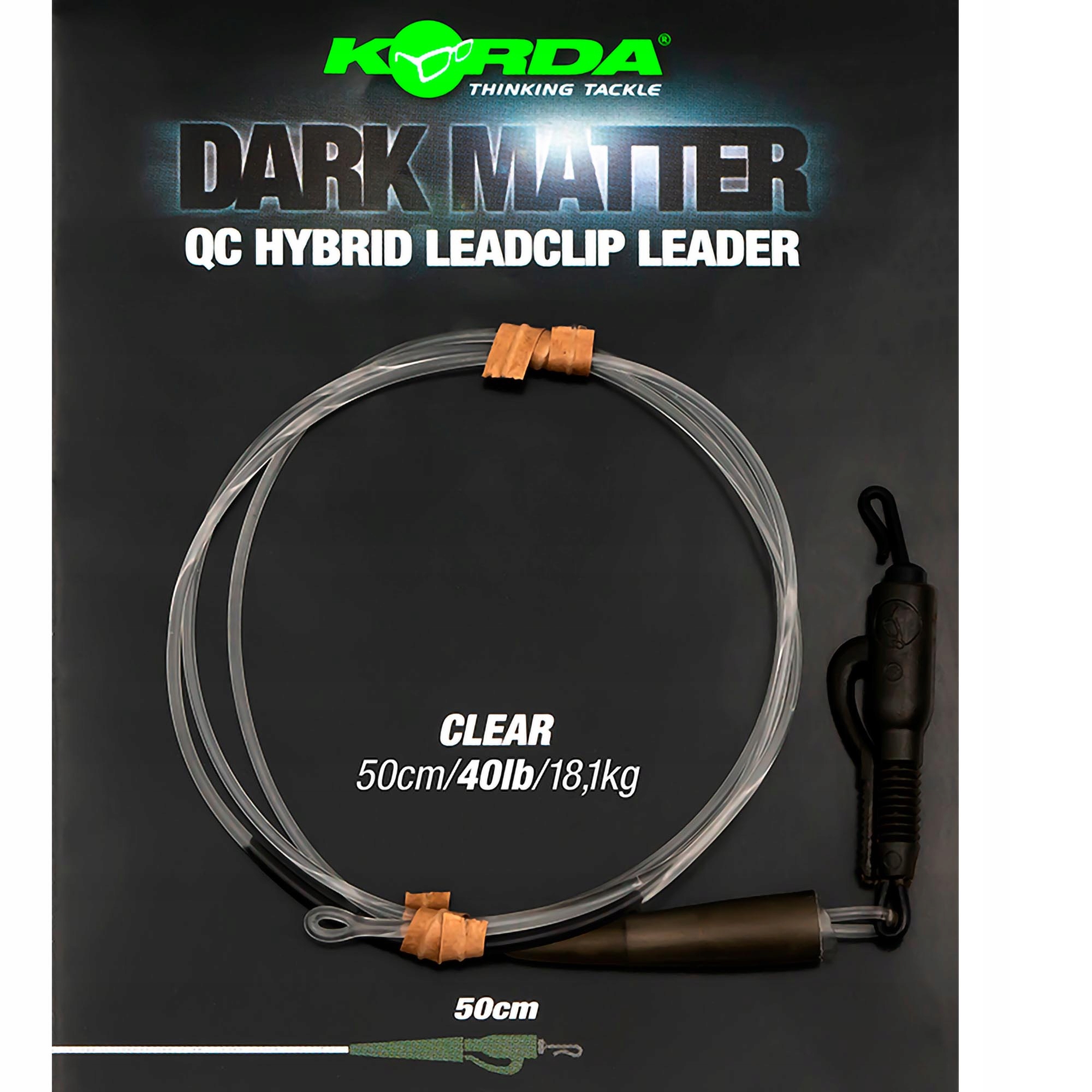 Zestaw Korda Dark Matter Leader Qc Hybrid Clip Clear 50cm