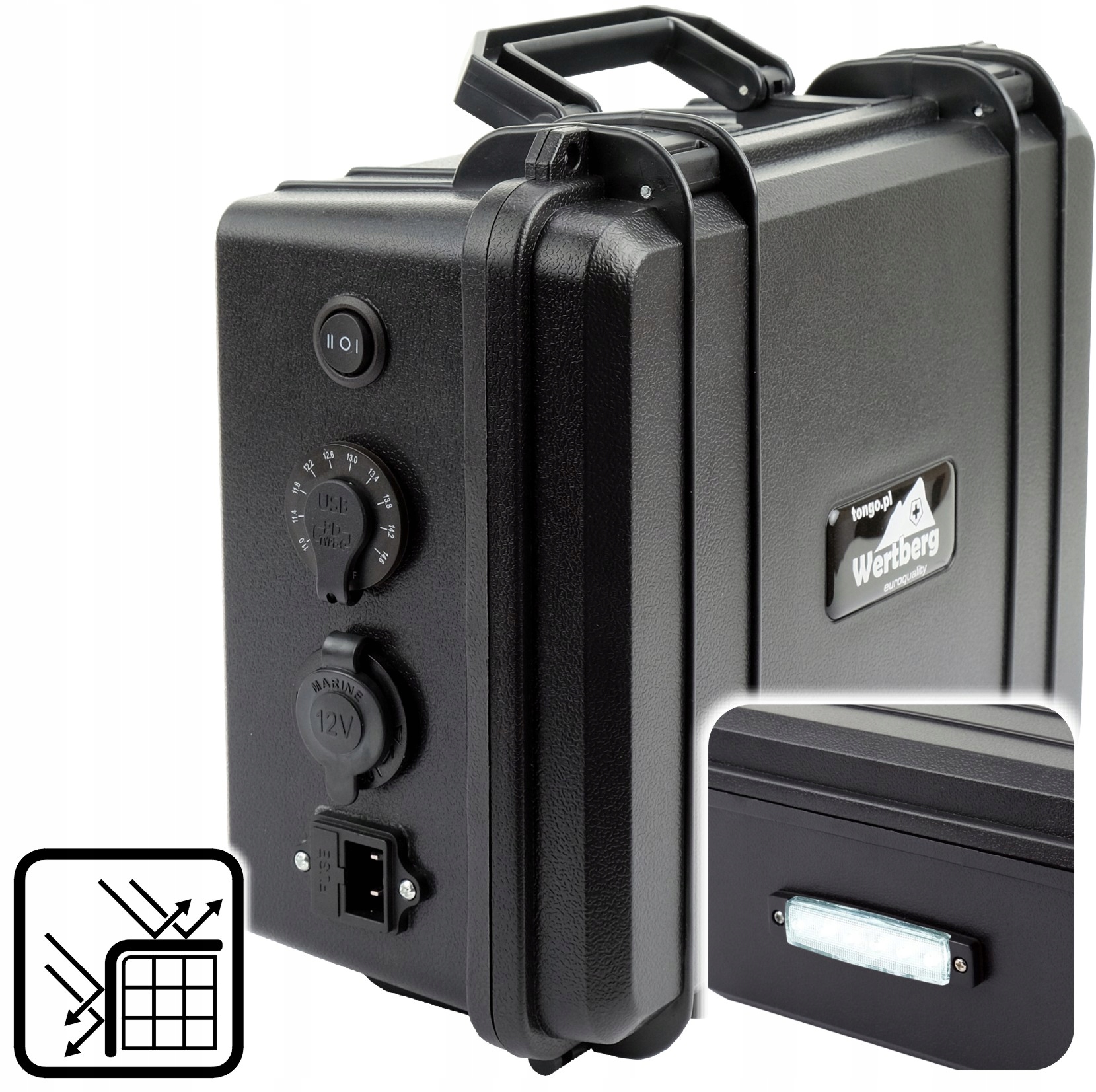 EKUFER na aku. VRLA: gn. zap. 2x USB woltometr LED Marka Wertberg