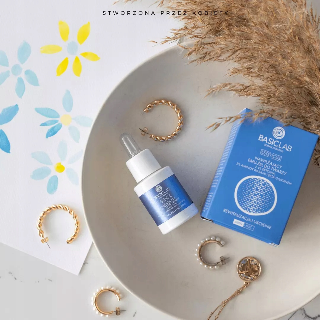 BasicLab Nawilżający emu żel do twarzy rewitalizacja i ukojenie 30 ml Marka BasicLab