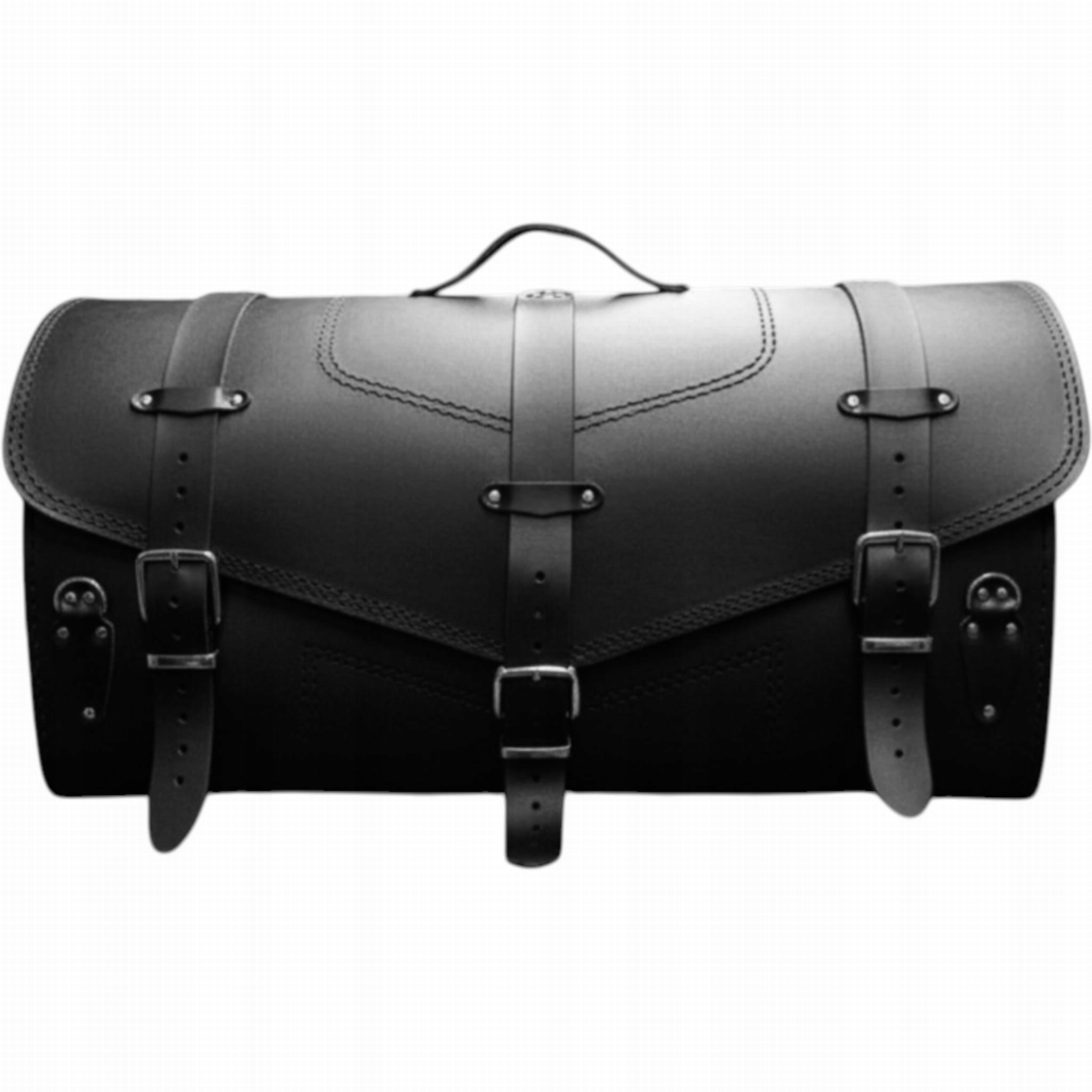 Kufer Motocyklowy ProSpeed Skórzany Czarny 57 Litrów Zamek 2 kaski