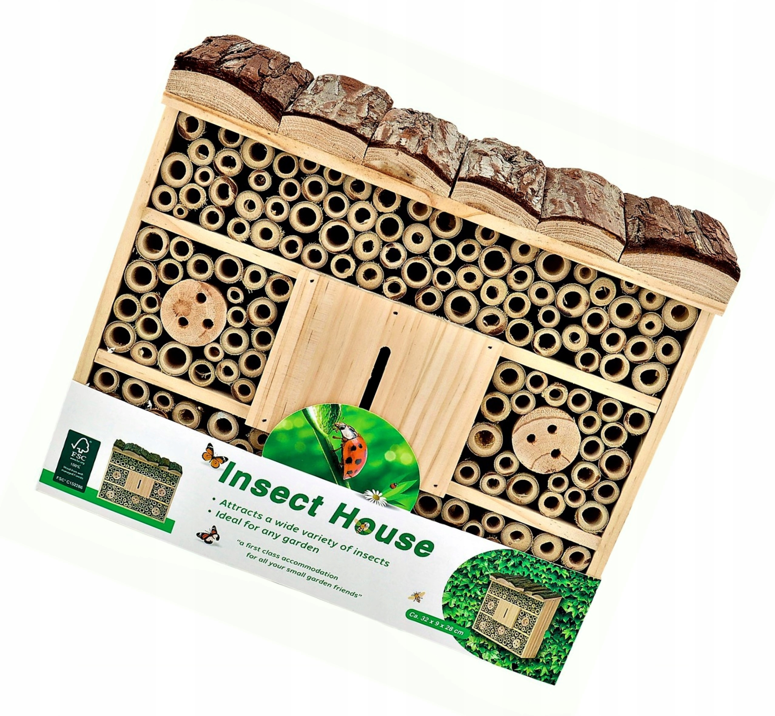 

Domek dla owadów duży 32 x 9 x 28 cm bezbarwny