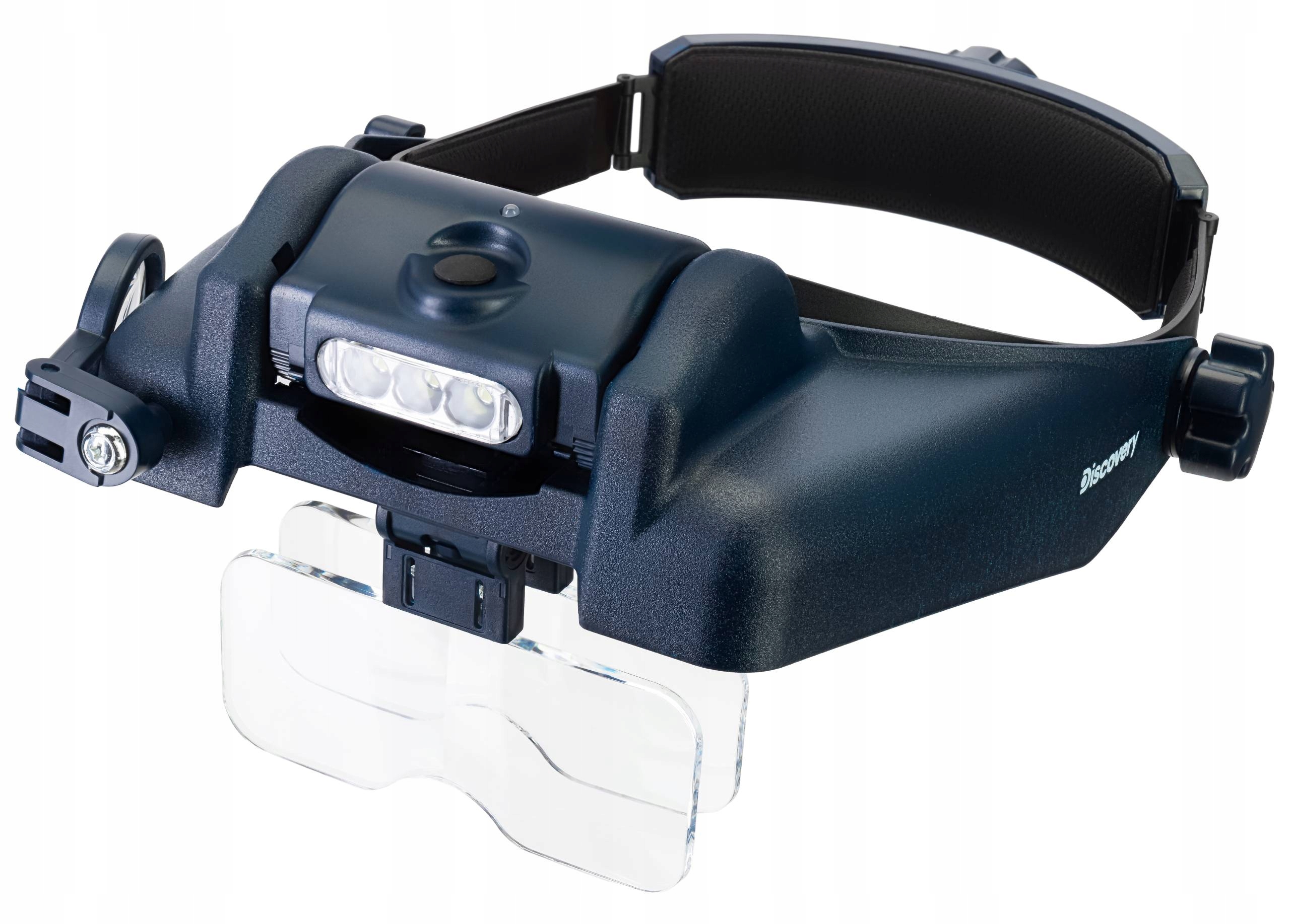 Okulary powiększające 8x z oświetleniem LED, lupa nagłowna Discovery DHR 20