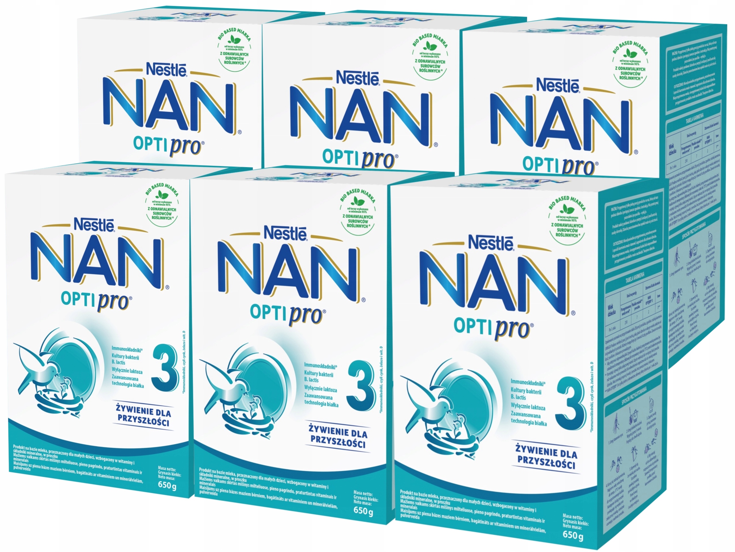 Nestlé Nan OptiPro 3 Mleko modyfikowane dla dzieci po 1 roku życia 6x 650 g