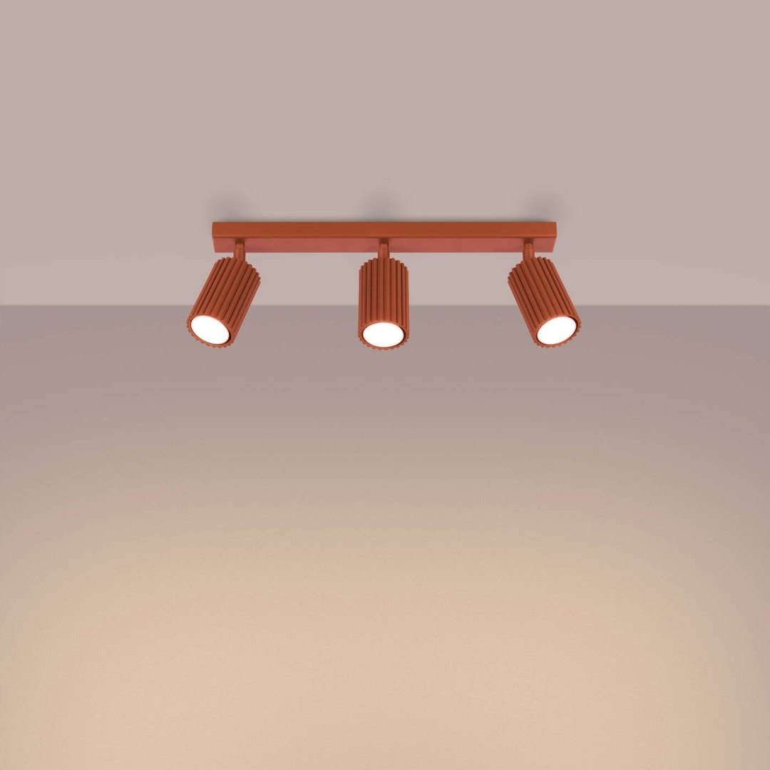 Plafon Lampa Sufitowa Reflektor Listwa Karbon 3L ochra czerwona