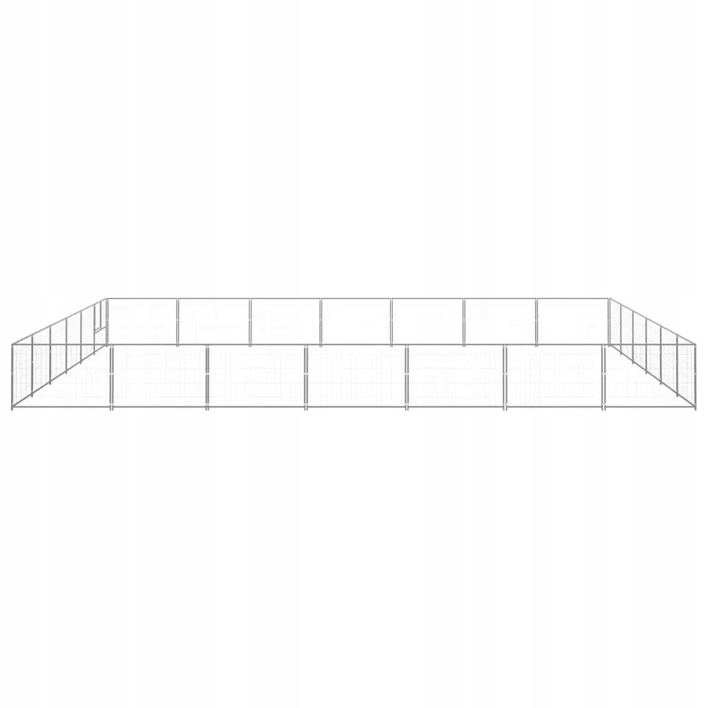 Levně vidaXL Kotec pro psa, stříbrná, 42 m², ocelová