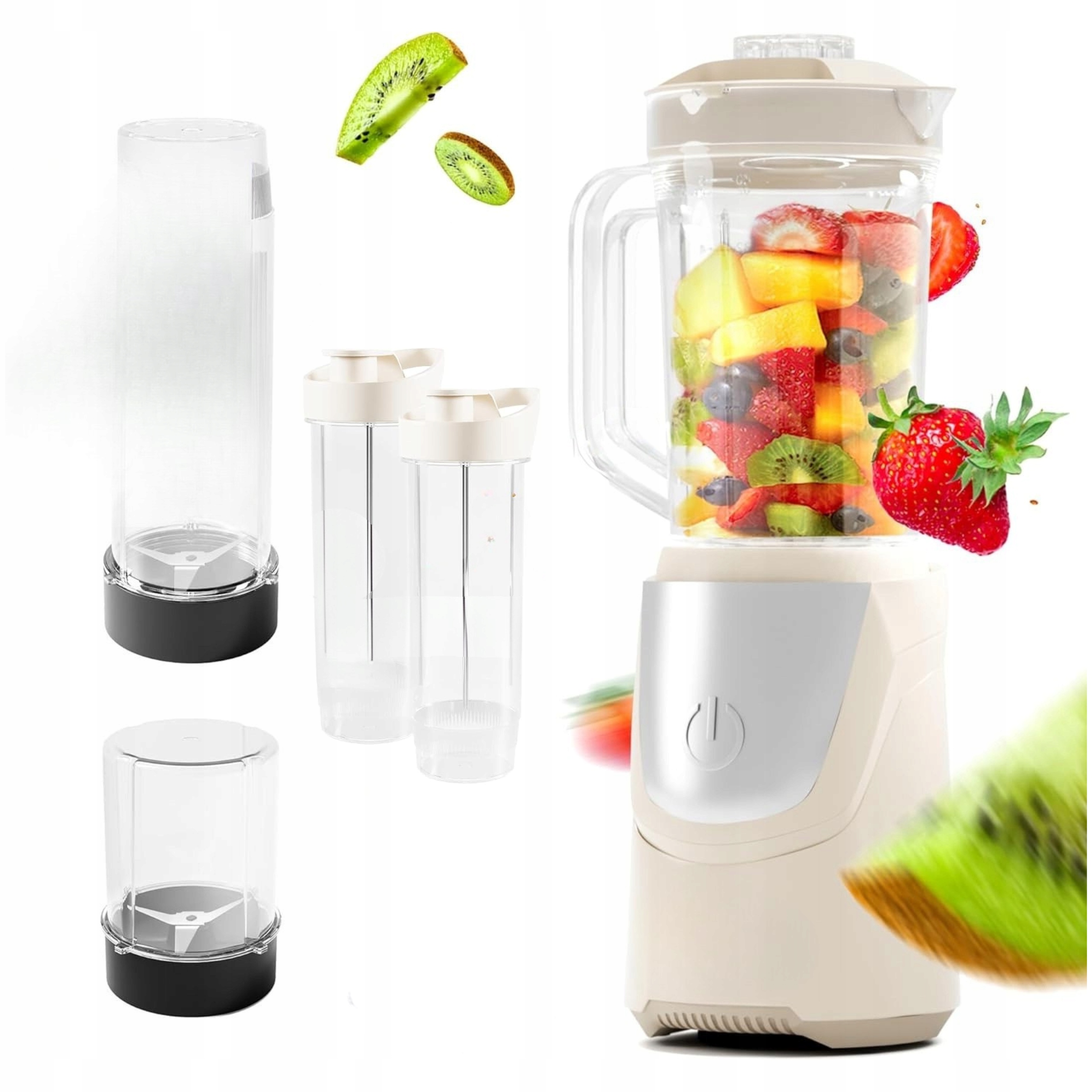 Blender Smoothie 600W 2 Bidony Młynek Kielichowy Koktajle Shake Vitelan