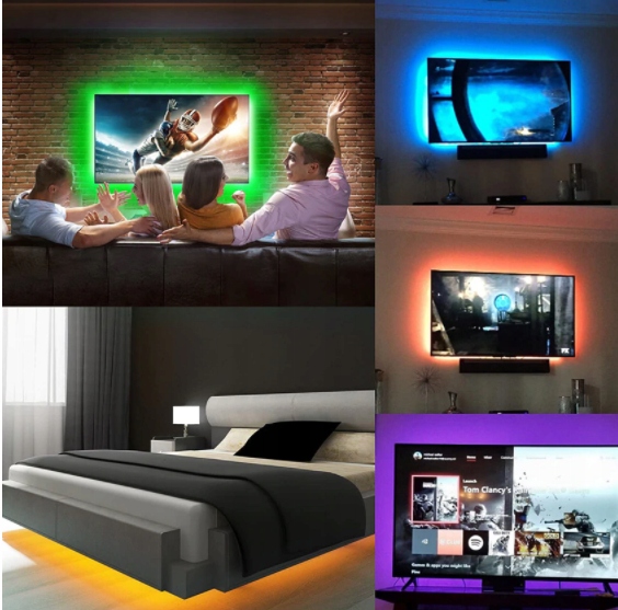 LEDY KOLOROWE DO POKOJU WODOODPORNE TAŚMA LED SMD RGB 5m KOLOROWA + PILOT Moc 14 W