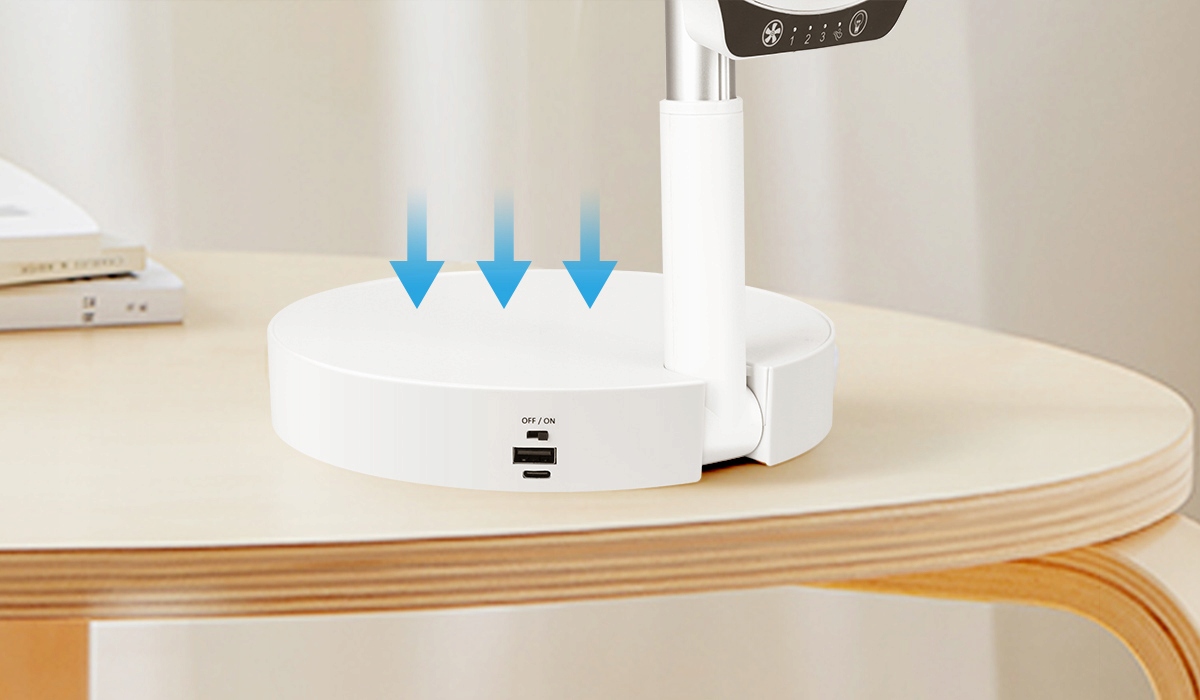 WIATRAK WENTYLATOR POKOJOWY CICHY PRZENOŚNY USB Liczba trybów prędkości 3