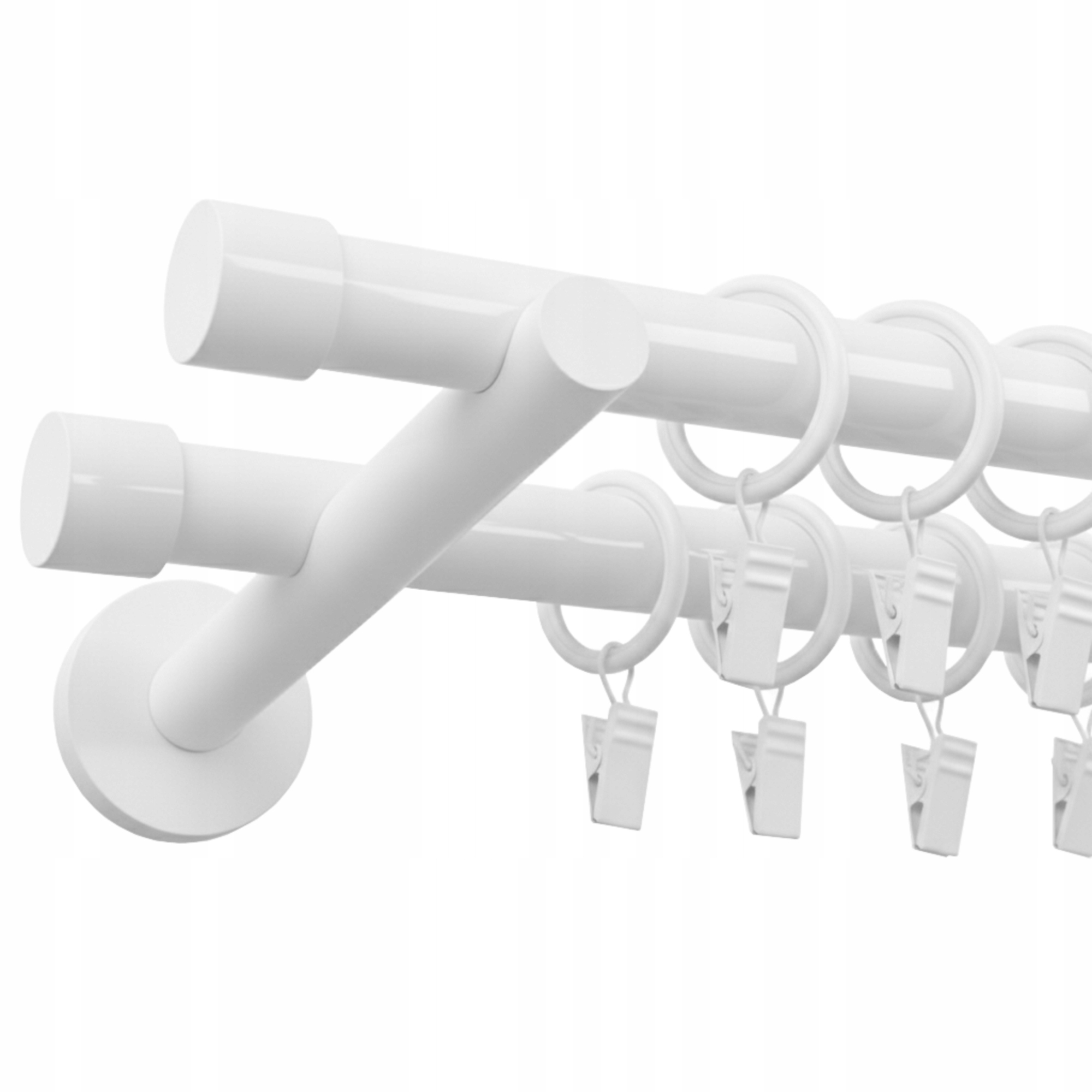 Garnýž Dvojitá Kovový Bílý 19 MM 200 CM Luna