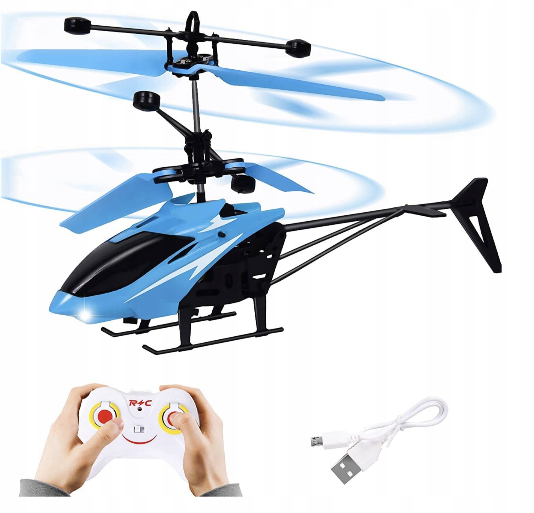 Helikopter Zdalnie Sterowany, Śmigłowiec z Pilotem - Niebieski Seria Fly