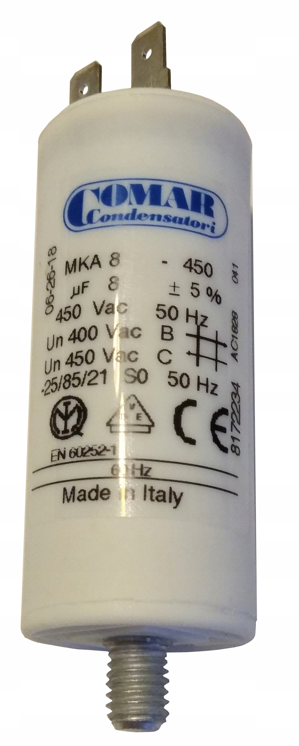 

Kondensator Rozruchowy 8uF 450V