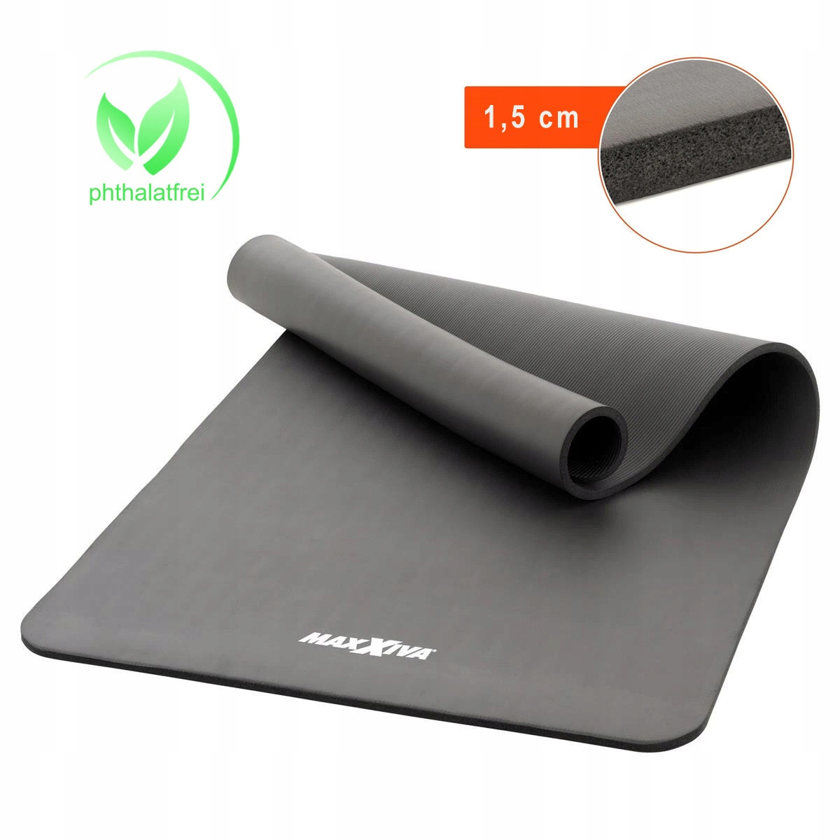 Maxxiva Szara Mata Piankowa 190x100x1,5cm Do Ćwiczeń Gimnastyki Fitness