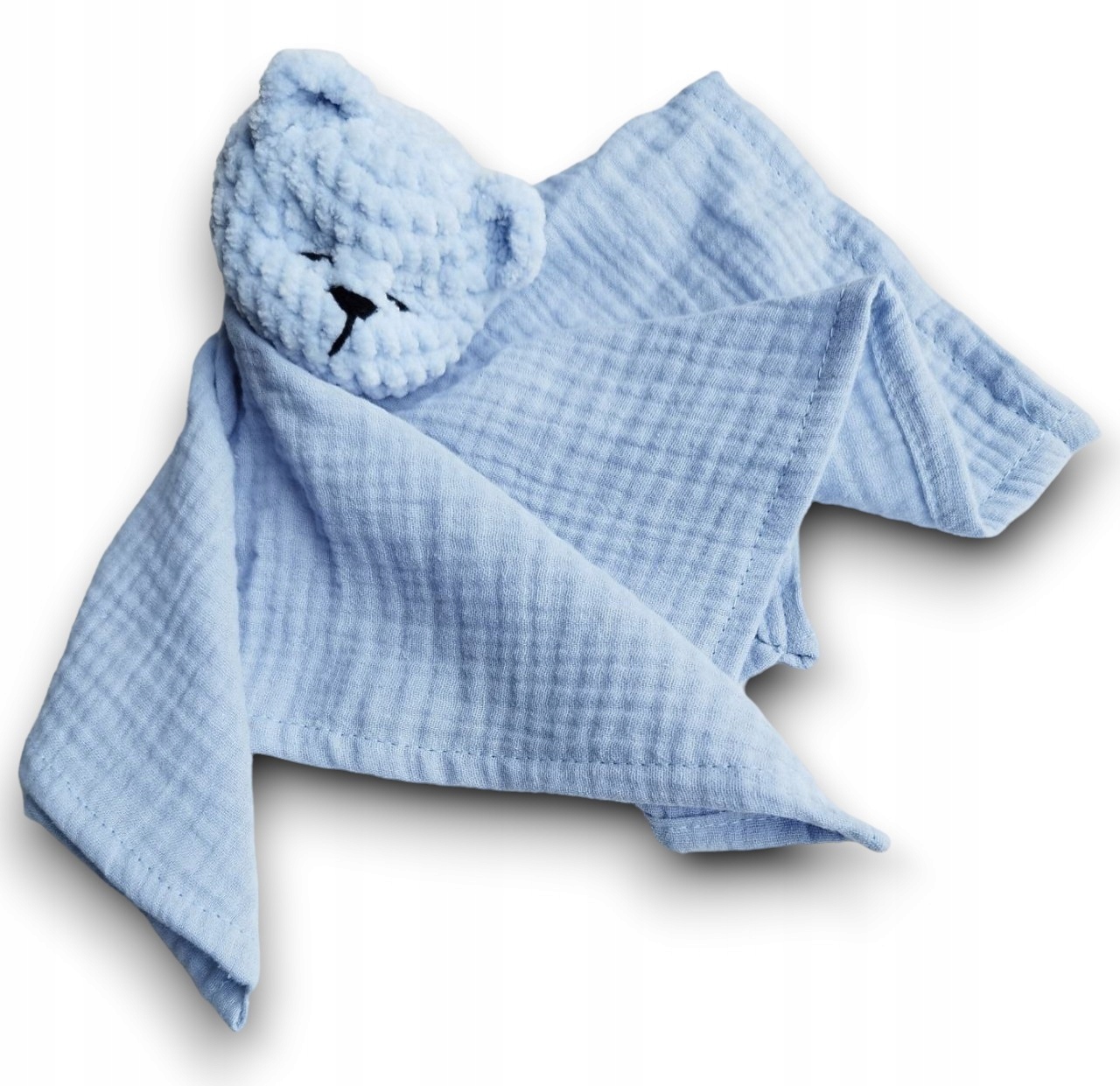 Pierwsza Przytulanka muślinowa uspokajacz niemowle pieluszka 30x30cm