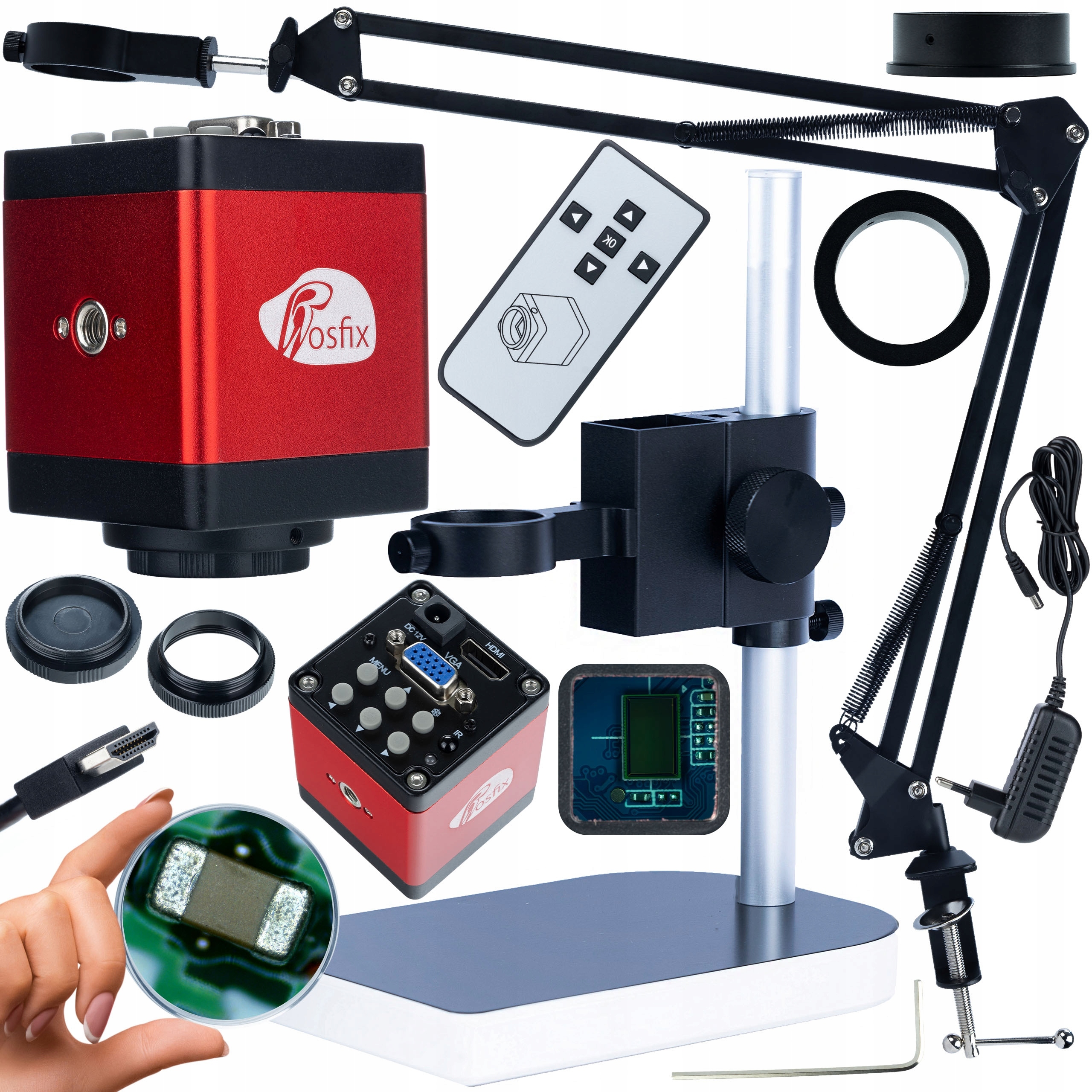 Pohyblivý Výložník Rámu Hliníková Základna Pro Digitální Mikroskop Kamera 2 Mp