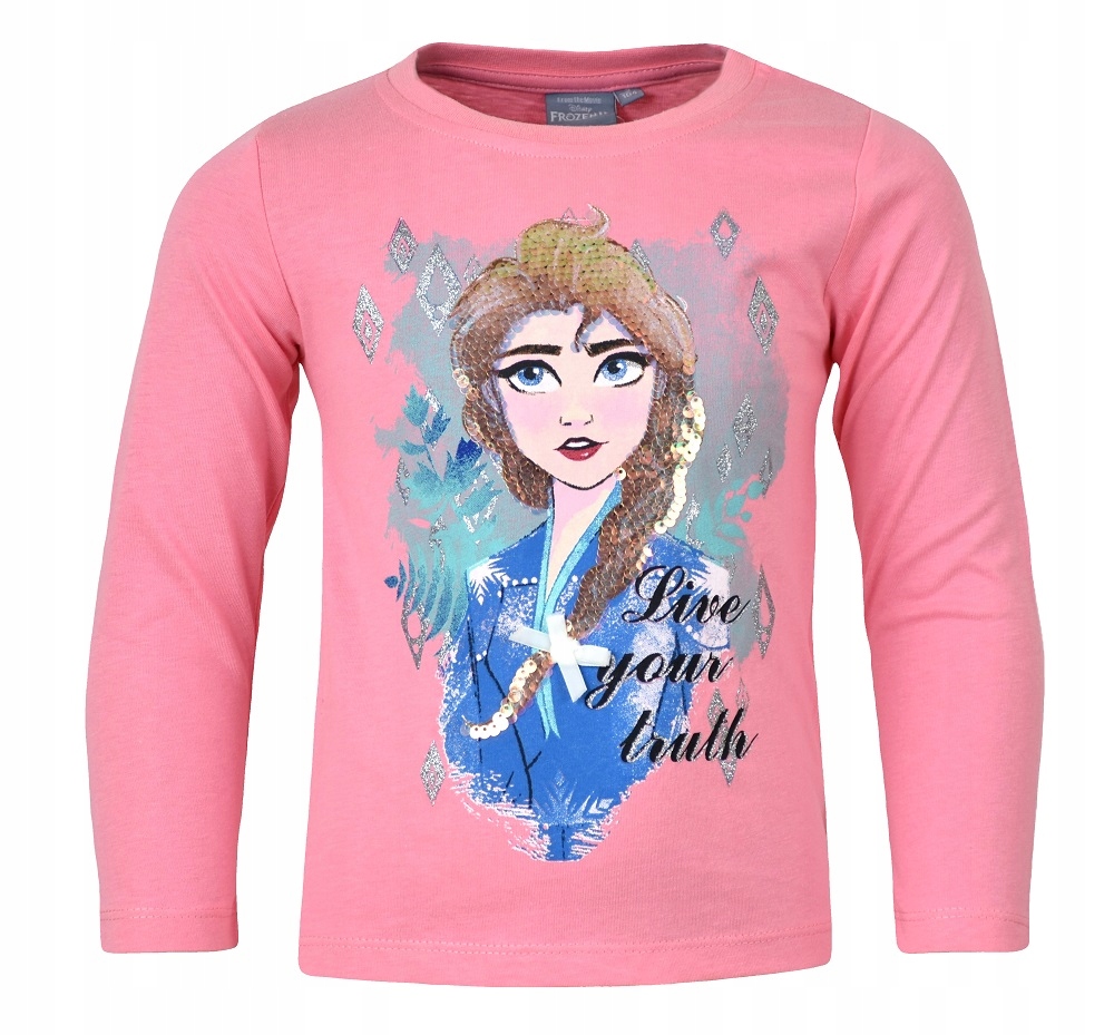 

bluzka t-shirt Kraina Lodu Frozen cekiny 104