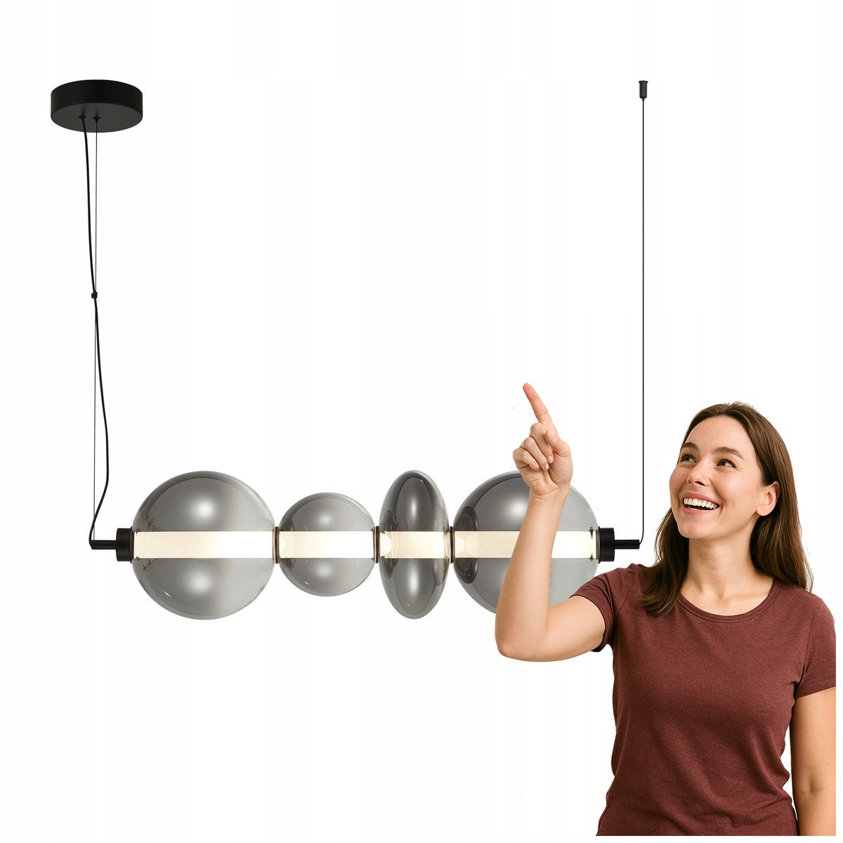 Závesná Led lampa 36W Sonte PND-24352-36W-BK-SG Italux