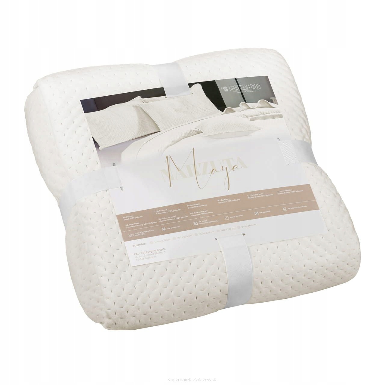 Dekorativní přehoz Maya 160x220 velurový, prošívaný, světle béžový