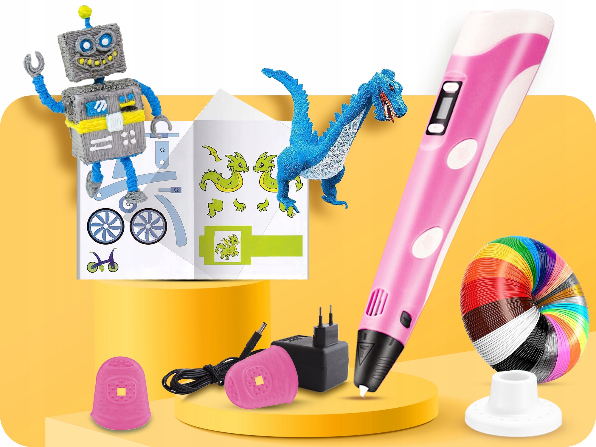 DŁUGOPIS 3D 220M FILAMENT SZABLONY WKŁADY AKCESORIA DRUKARKA PEN DLA DZIECI Producent Better Media