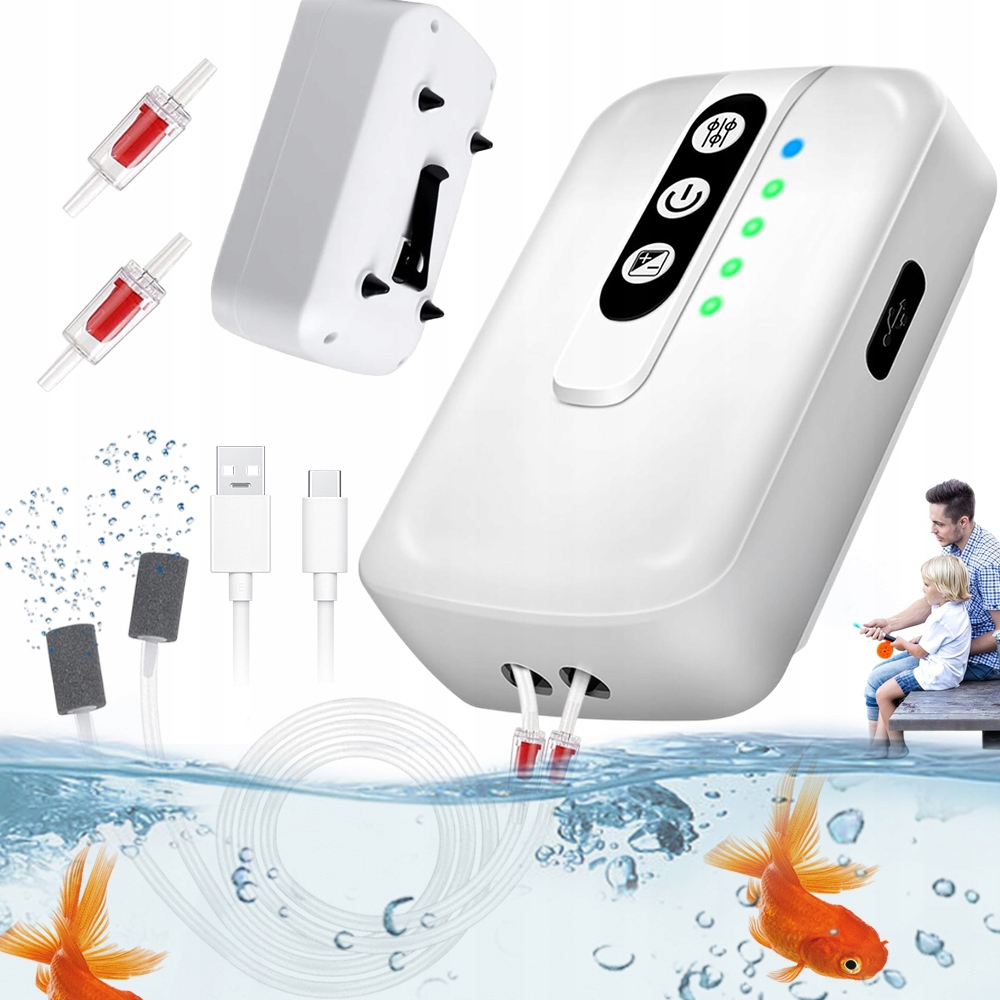 Levně Provzdušňovač Vzduchová Pumpa Do Akvária Kyslíková Pumpa 2 Režimy Provozu