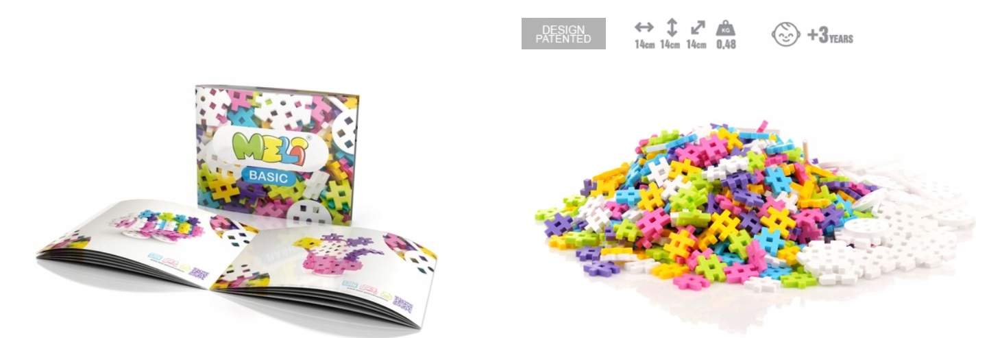 KLOCKI WAFLE MELI CONSTRUCTOR PINK 100 ELEMENTÓW Materiał plastik