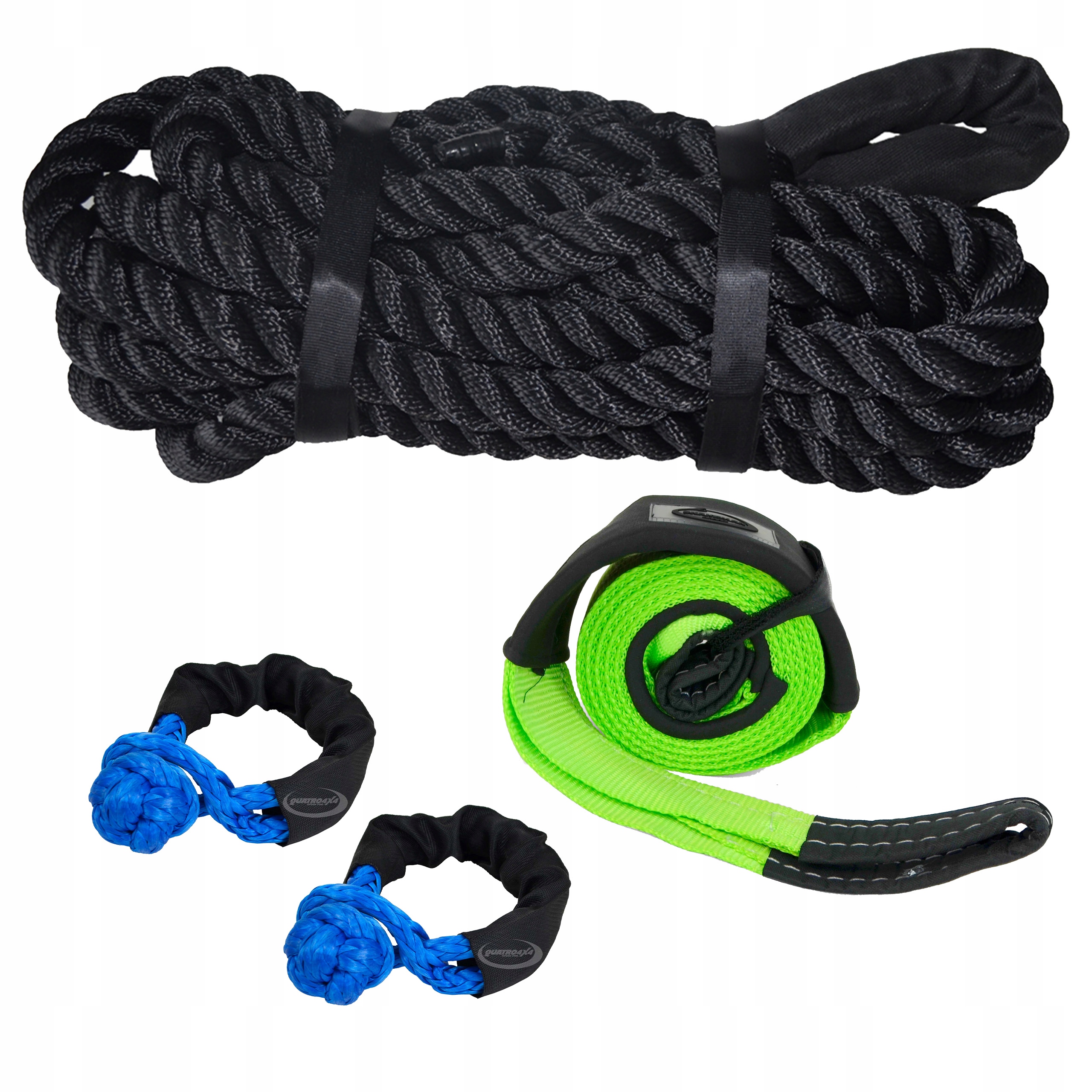 Kinetická šnúra 8 m 28 mm 16 t páska 3 m 75 mm 12 t 2 x šekel 12 x 550 mm Snake