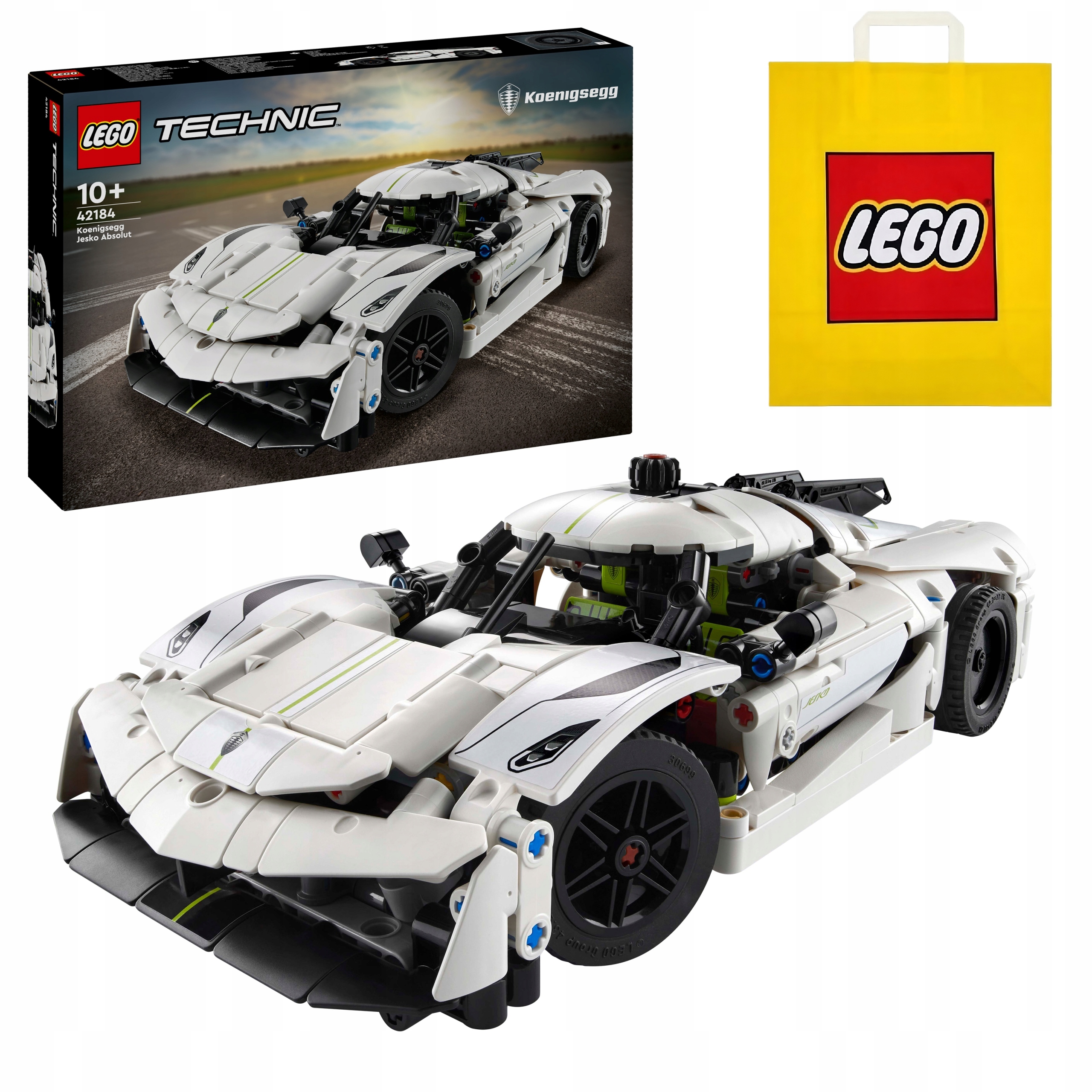 Lego Technic Biały hipersamochód Koenigsegg Jesko Absolut (42184) Torba