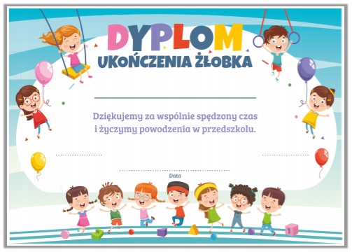 

Dyplom: Ukończenia Żłobka (wzór 9) format A4