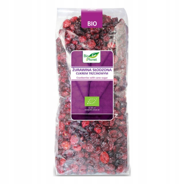 Levně Bio Planet Brusinky slazené třtinovým cukrem Bio 1 kg