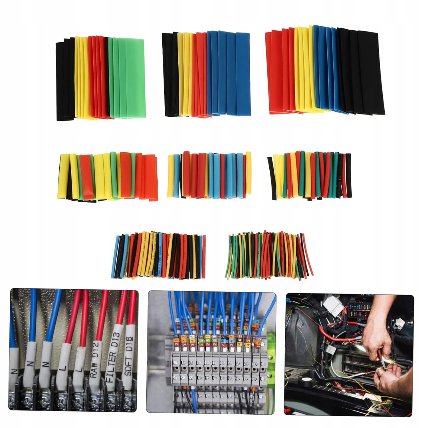 RURKI TERMOKURCZLIWE ZESTAW RUREK KONEKTORY DO NAPRAWY IZOLACJI - 328SZT EAN (GTIN) 5905567738326