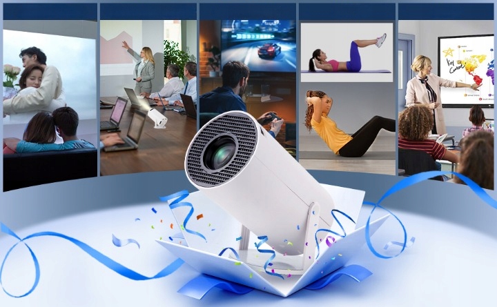 MINI PROJEKTOR SMART RZUTNIK FULL HD Z GŁOŚNIKIEM ANDROID TV WIFI BLUETOOTH Waga produktu z opakowaniem jednostkowym 1 kg