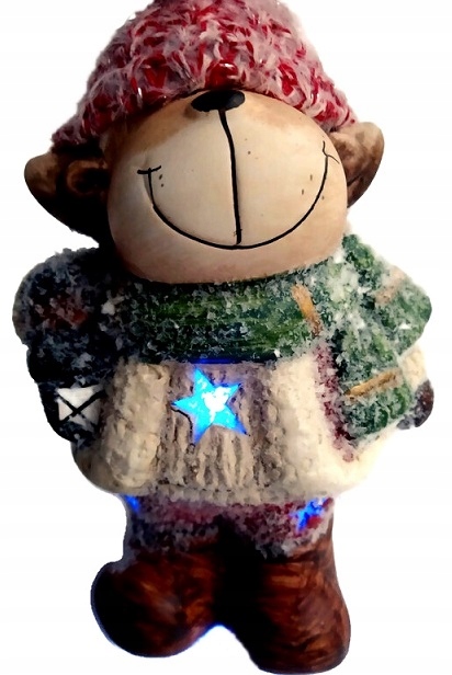 BAŁWANEK LED GIPSOWY ŚWIECĄCY OZDOBNA MIKOŁAJ Szerokość produktu 5.5 cm