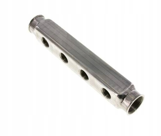 Rozdělovací lišta jednostranná 2 x G 1" 4 x G 1/2" nerezová ocel