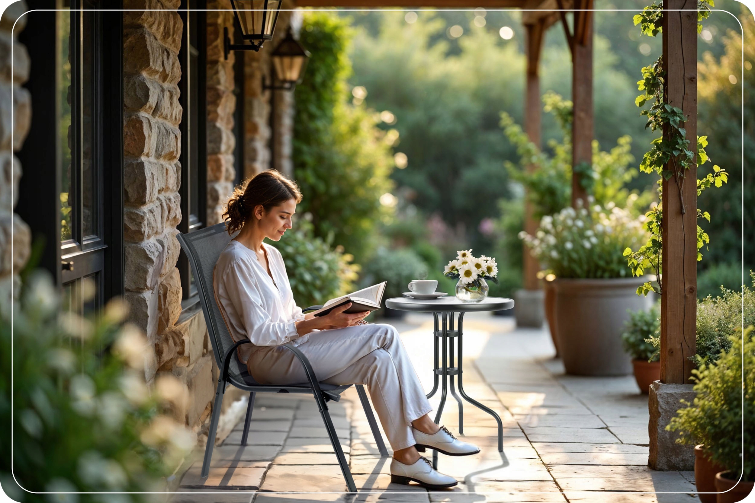 KRZESŁA OGRODOWE NA TARAS BALKON OGRÓD NOWOCZESNE KRZESŁO METALOWE 4 szt. Kod producenta 298001-4