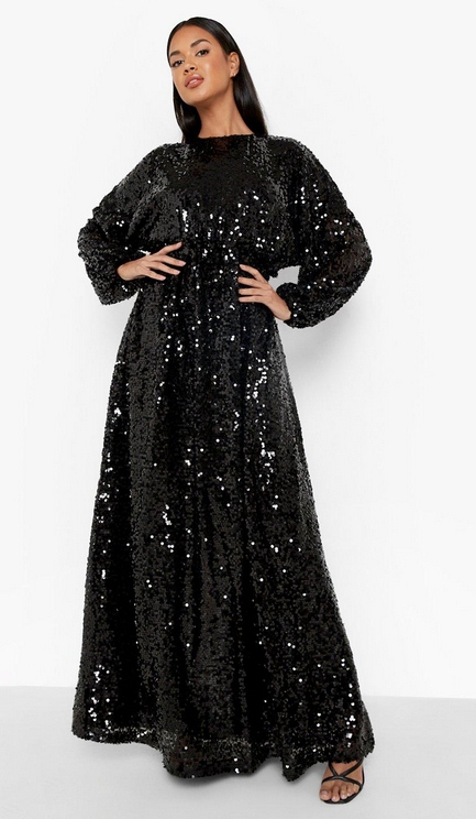 Zdobená Flitrová Koktejlová Večerní Šaty Maxi 36 38 S M