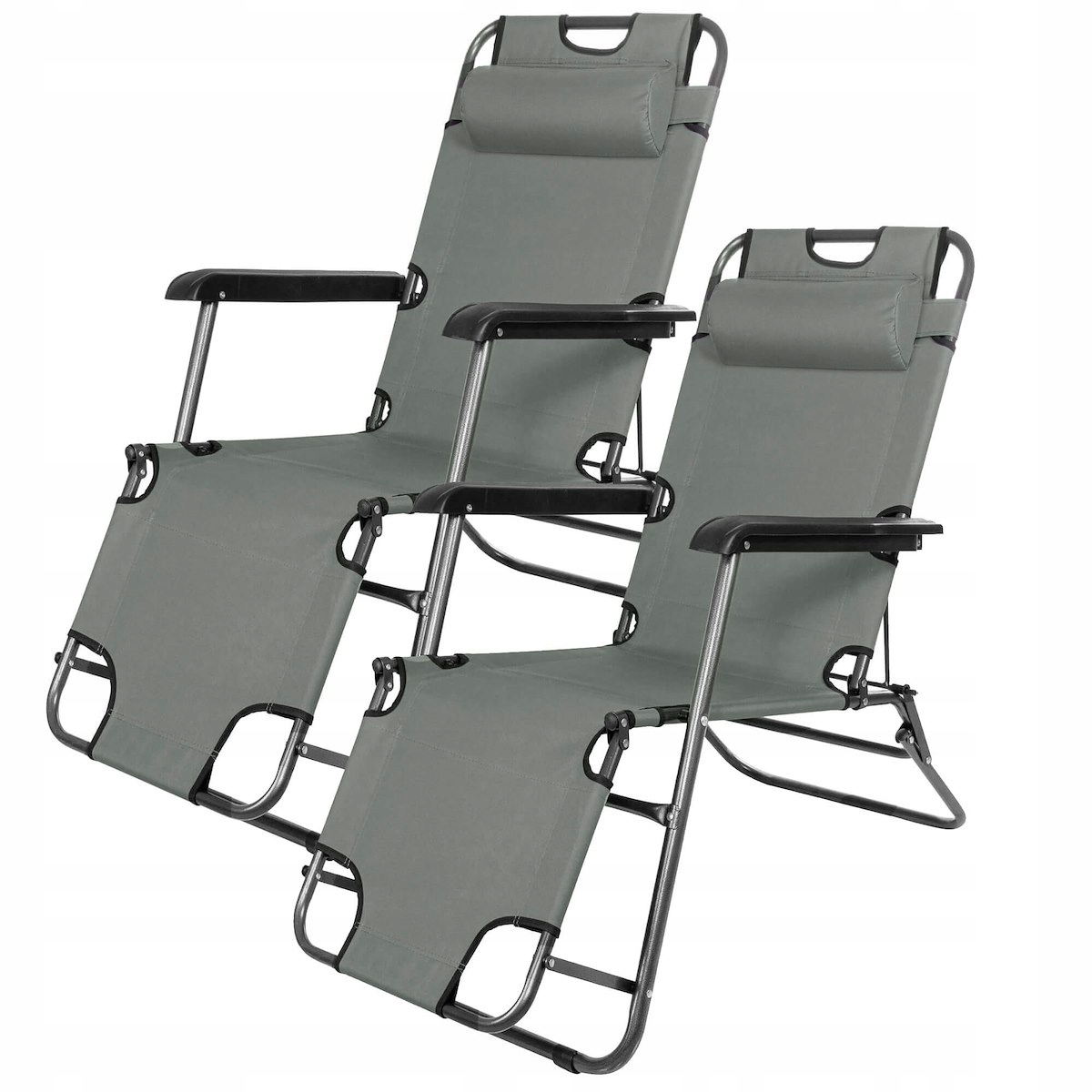 

Zestaw 2 Leżaków Ogrodowych Fotel Składany Leżanka